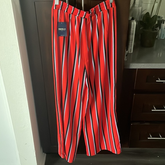NWT F21 Red White and Blue striped pants - Picture 6 of 7